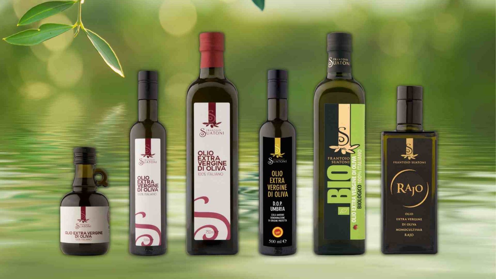 EVOO - Extra virgin olive oil range Frantoio Suatoni